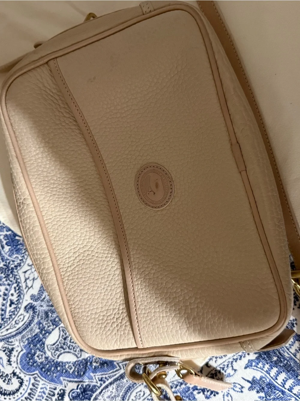 Classic Pebbled Leather Crossbody Bag - Cream BONE CAMERA RARE